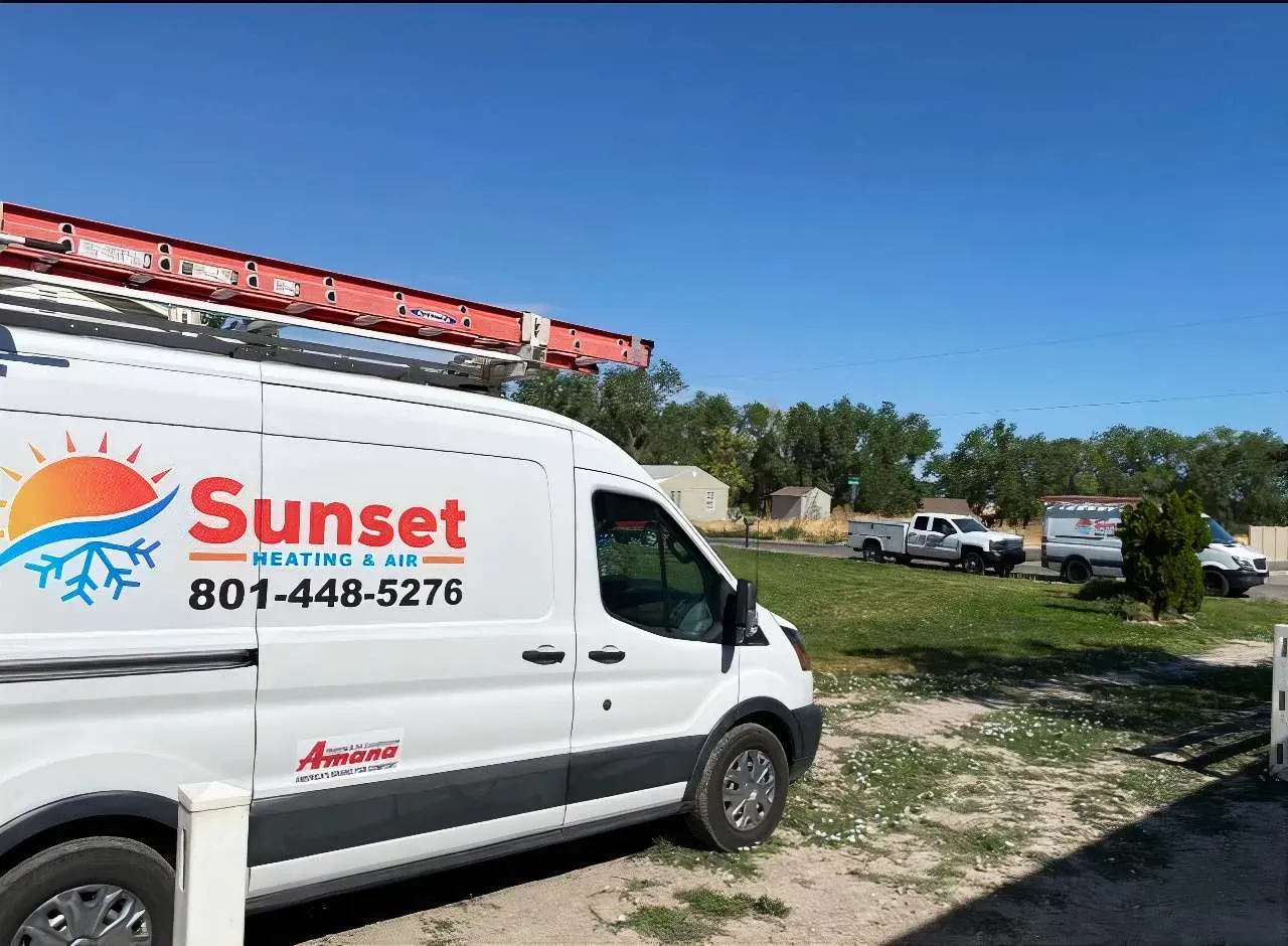 HVAC technician servicing a home system
